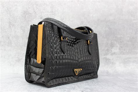 black prada hangbag|used Prada handbags black crocodile.